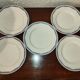 5 assiettes plates Moulin des loups et Hamage Orchies France bleu Années 50
