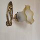 Antique wall light in gilded brass and glass tulip