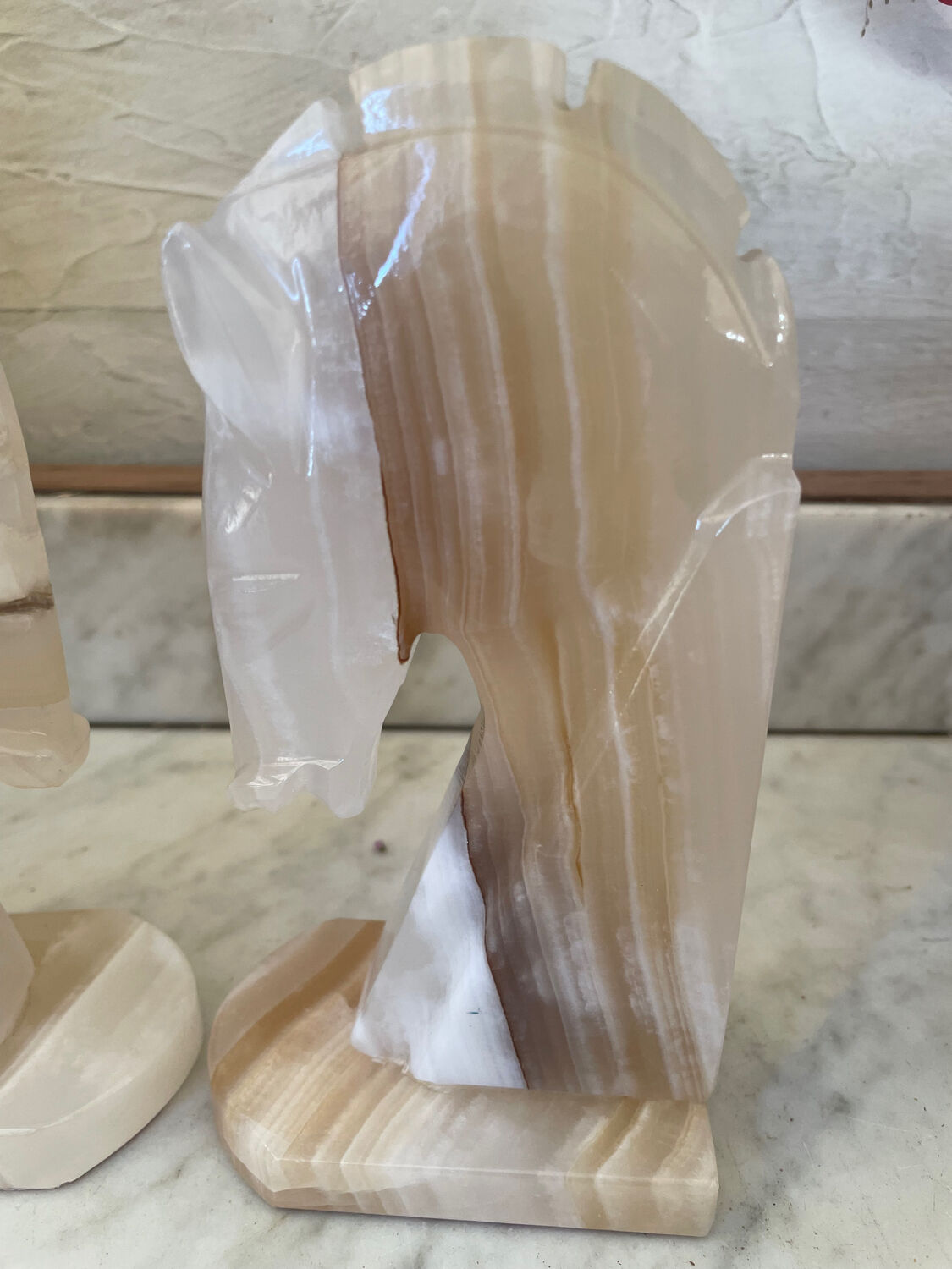 Pair of horse bookends in onyx