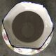 Round earthenware vase with polychrome floral motifs, signed