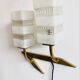 Vintage wall light in brass and glass from the 1960s.