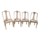 4 vintage wooden chairs sanded and reupholstered.