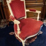 18th century Louis XVI red velvet cabriolet armchair