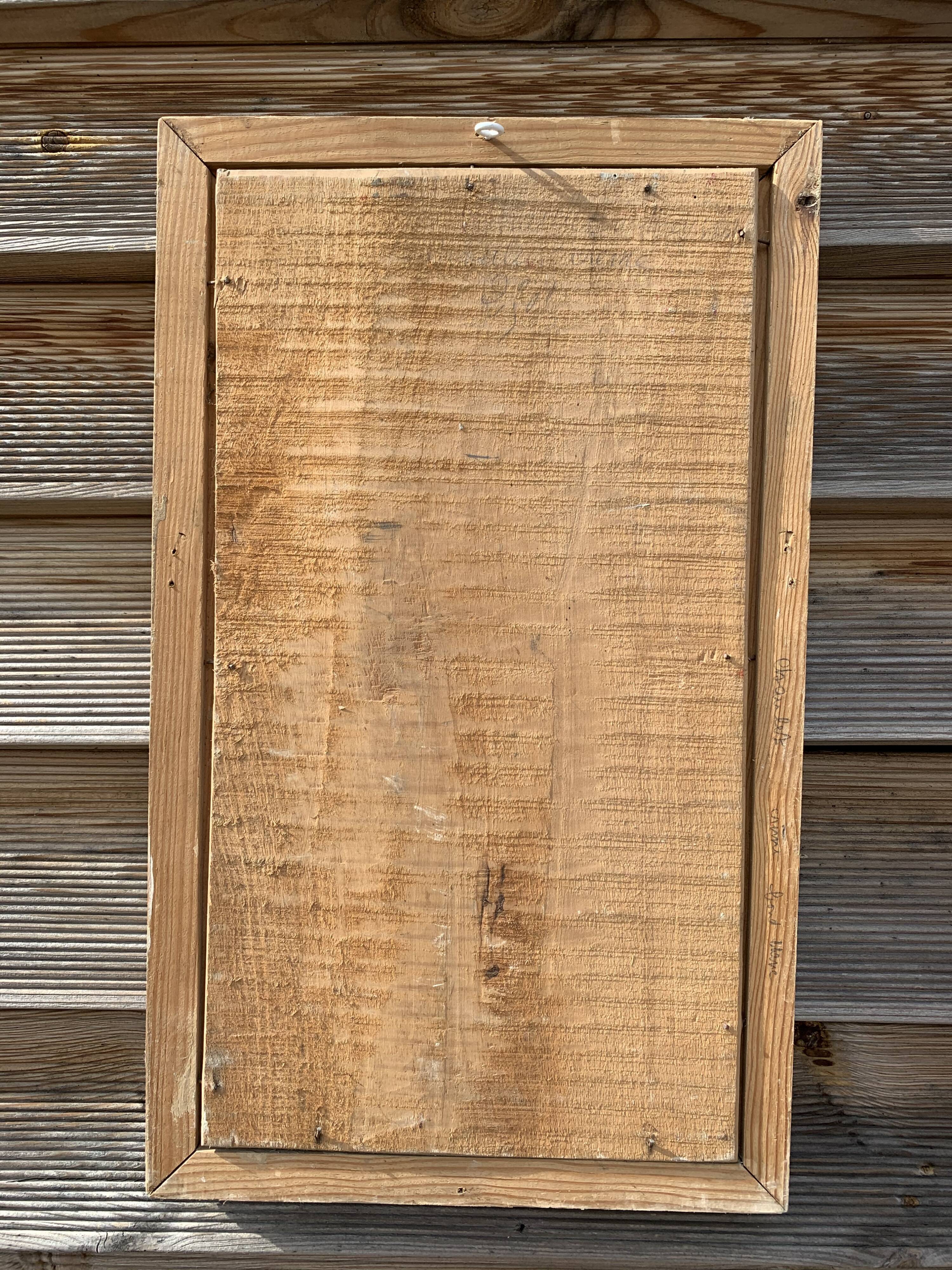 Bouquet of flowers oil on wood