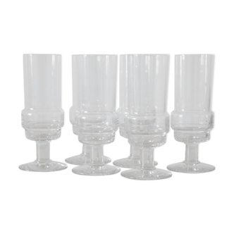 Lot of 6 glass champagne flutes, vintage