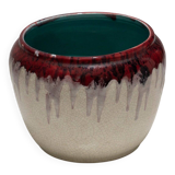 Cache-pot en faïence fine craquelée, orchies, 1930s