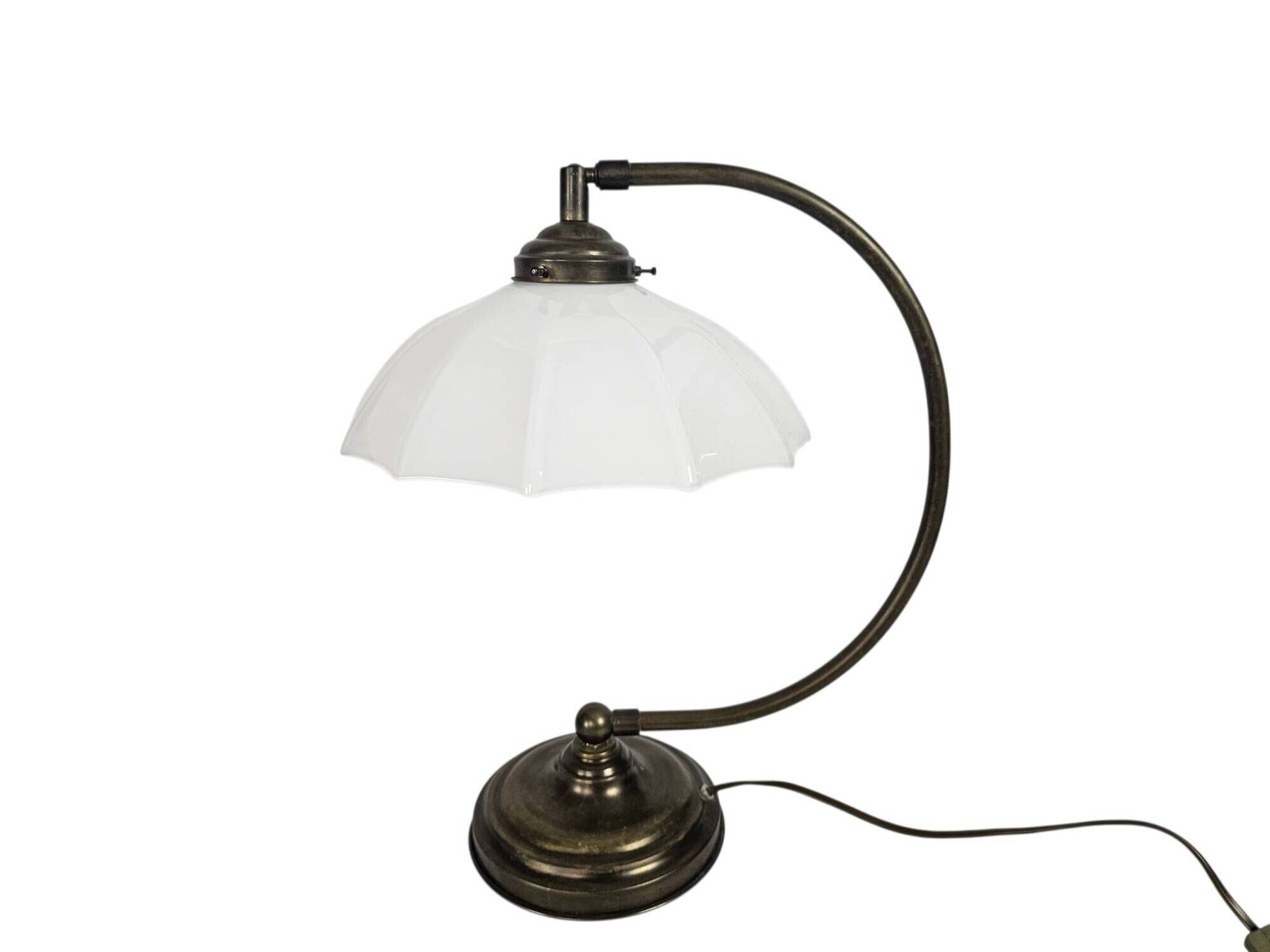 Banker's lamp - table lamp - opaline glass - brass - 3rd quarter of the 20t