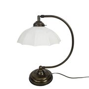 Banker's lamp - table lamp - opaline glass - brass - 3rd quarter of the 20t