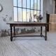 Farm table with turned legs, made of pine and birch, 180cm.