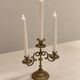Three-light candelabrum in engraved brass — France, circa 1900