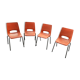 4 x Philippus Potter stacking chairs for Ahrend / Moulded seat / 1970s