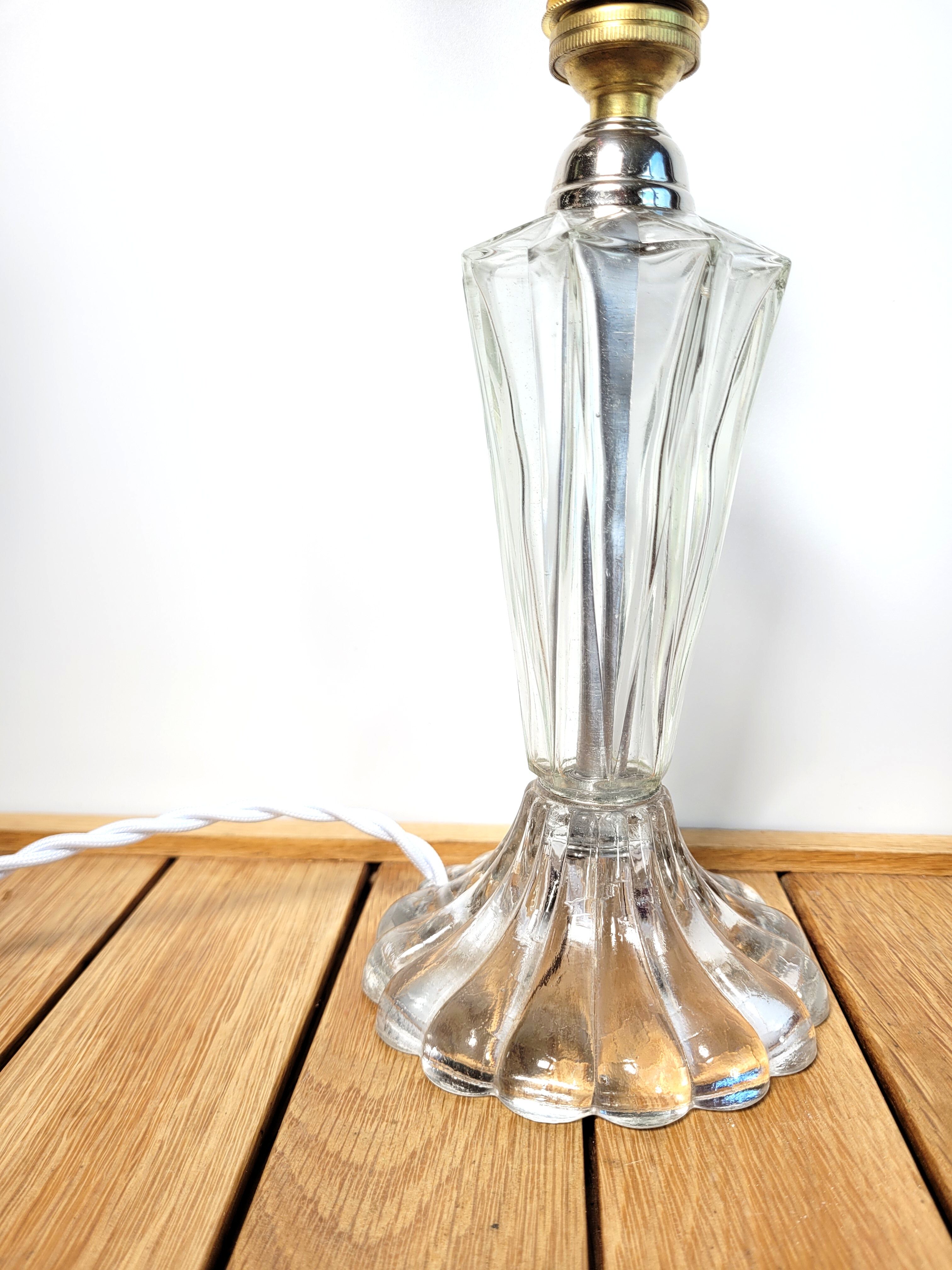 Complete vintage glass lamp stand