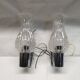Set of 2 Italian chrome tulip glass wall lights from the 70s