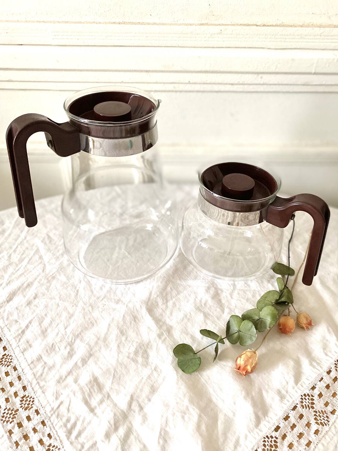 Vintage Pyrex glass teapot coffee pot carafes