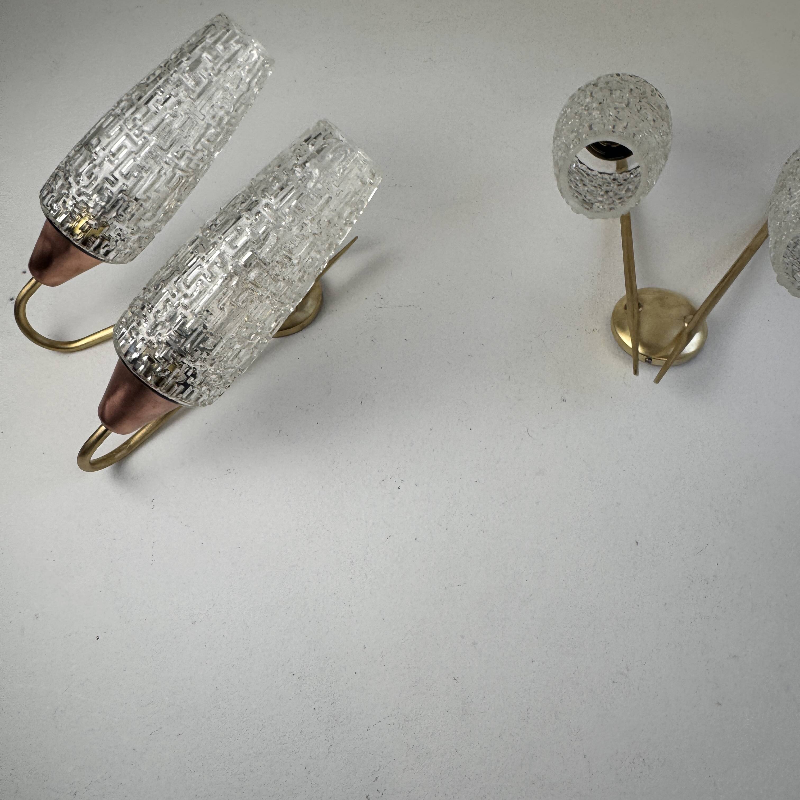 Pair of vintage double wall sconces "Maison Arlus"