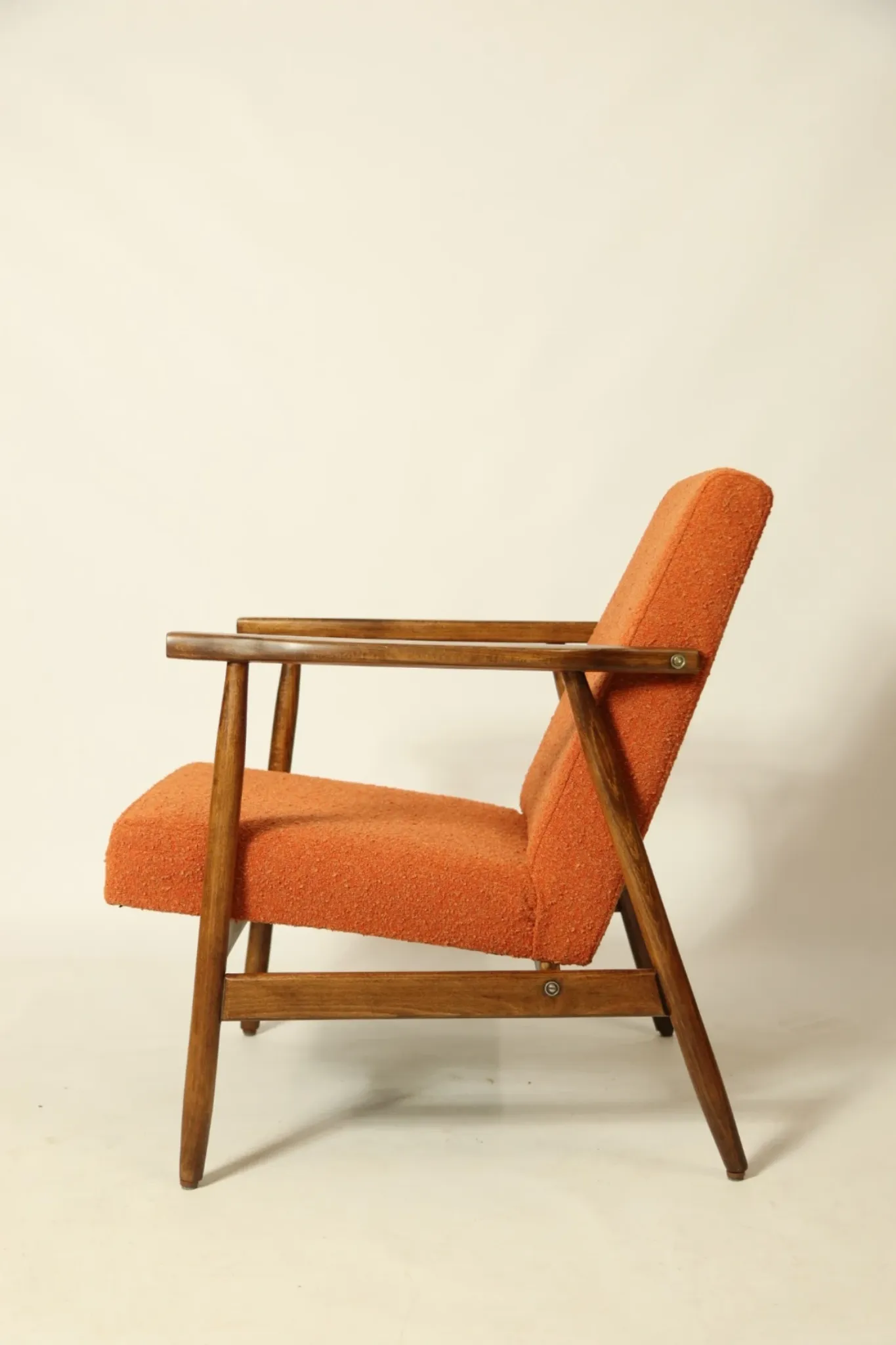Vintage pumpkin orange lounge chair 1970s restored
