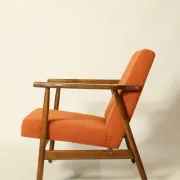 Vintage pumpkin orange lounge chair 1970s restored