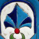 Plat émaillé à motifs géométriques