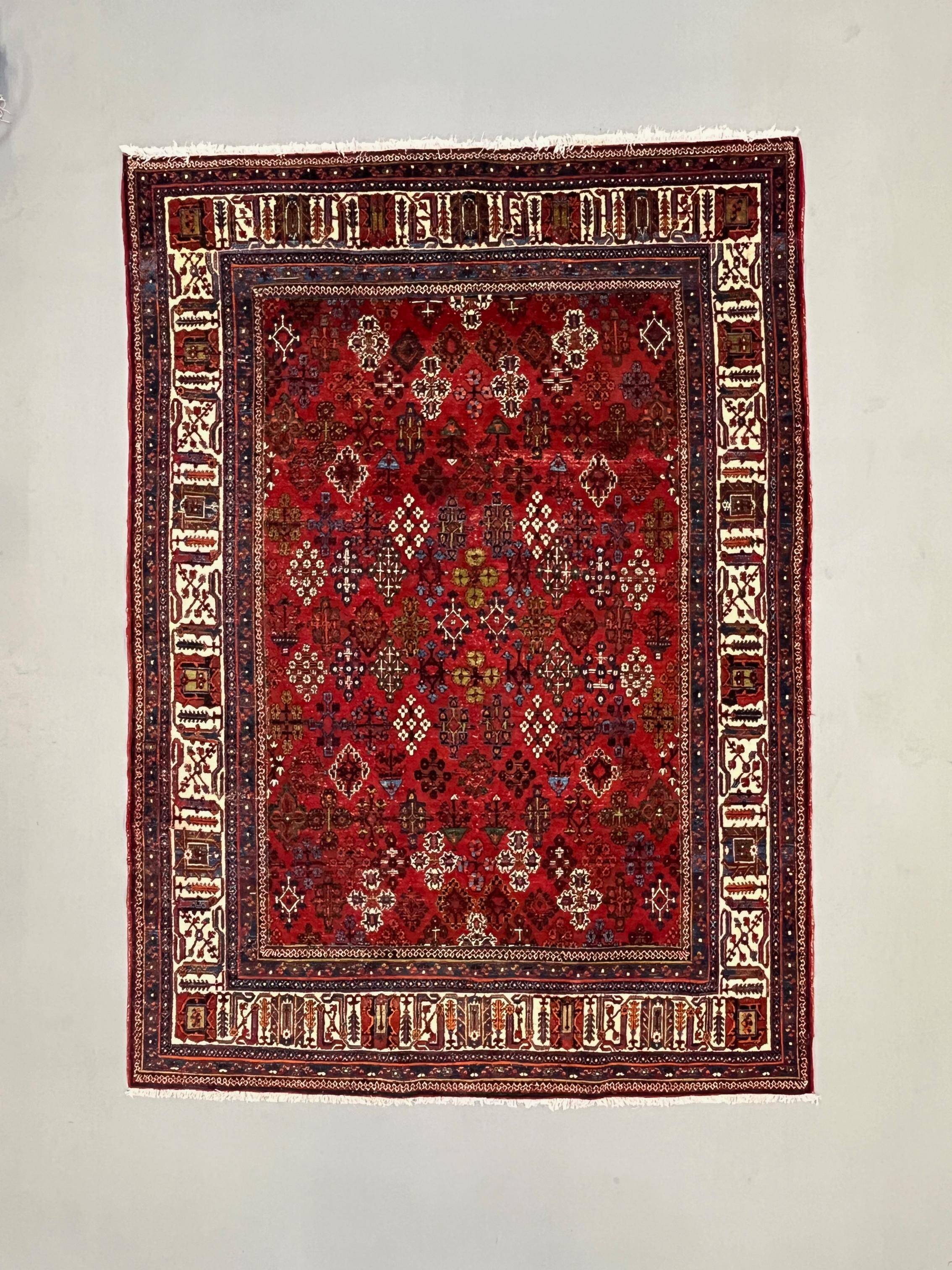Vintage Persian Meymeh Rug, Wool Oriental HandMade Rug 328x236 cm