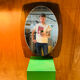 Vintage smoked glass mirror from around 1970.
