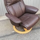 Pair of vintage armchairs with ottoman