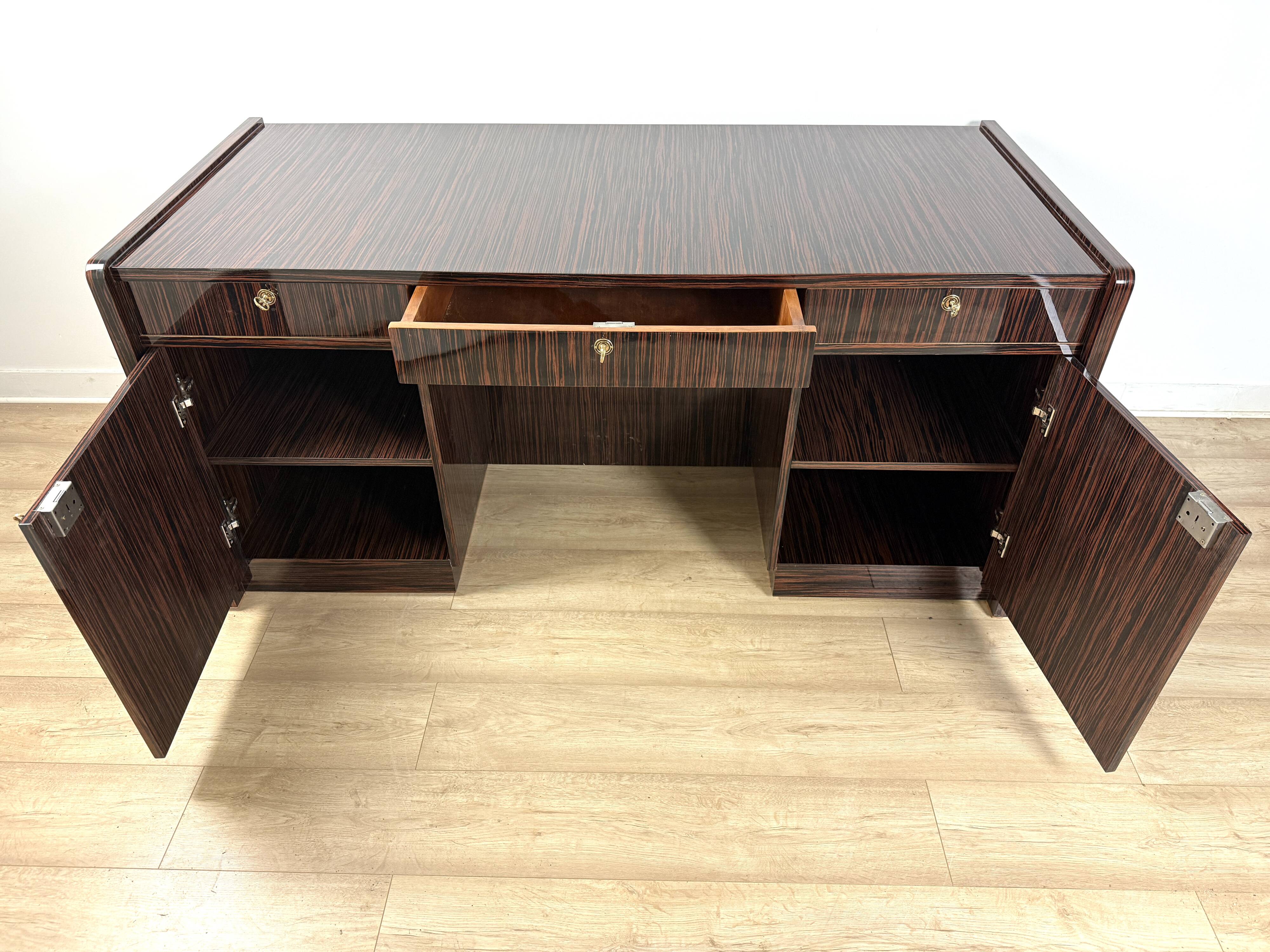 Art Deco “New York” double-sided desk – Macassar ebony veneer