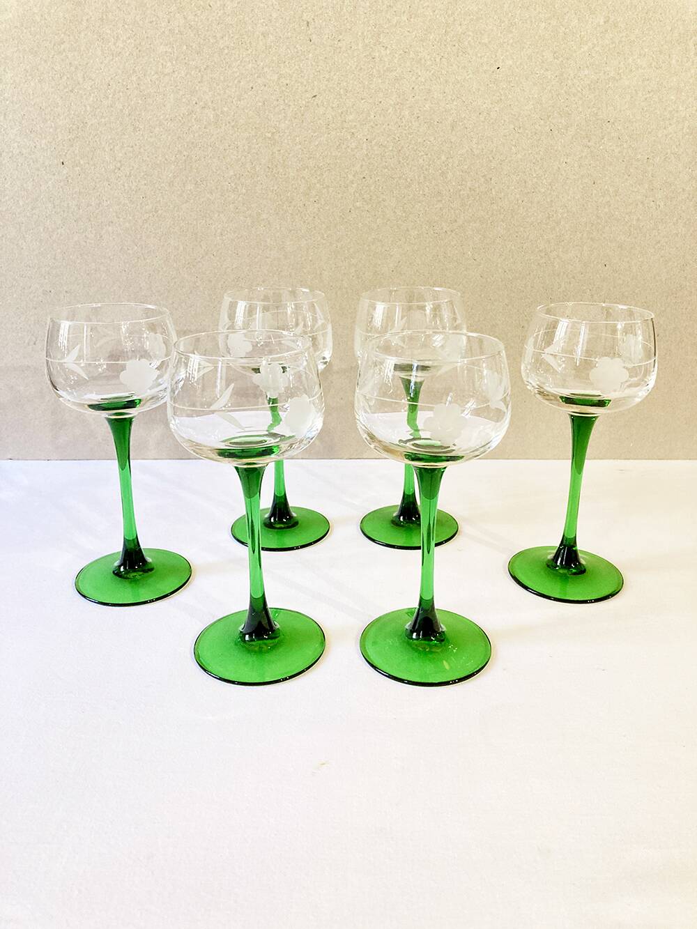 Set of 6 Alsatian wine glasses