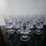 10 verres à vin rouge anciens en cristal de Sèvres modèle Arezzo