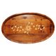 Decorative wooden plate mid-century with flowers, Italy, 1960s