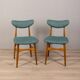 Pair of 60s vintage chairs in green fabric Italian design