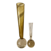 Vintage bubble glass soliflores.