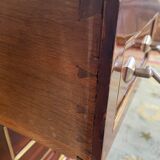 Louis XVI style chest of drawers in mahogany and amaranth