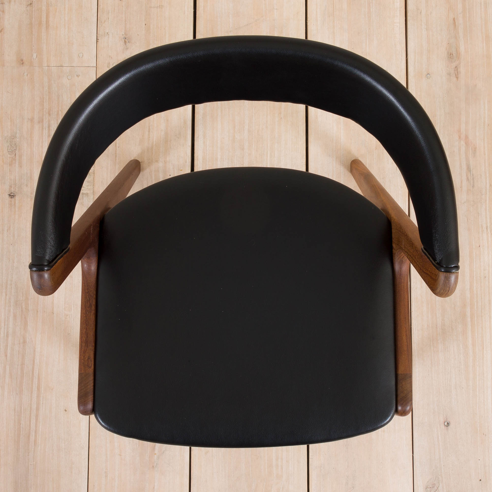 Kai Kristiansen Fire chair in new black aniline leather, Denmark, 1960s