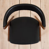 Kai Kristiansen Fire chair in new black aniline leather, Denmark, 1960s