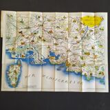 Beautiful poster map of Provence and Corsica