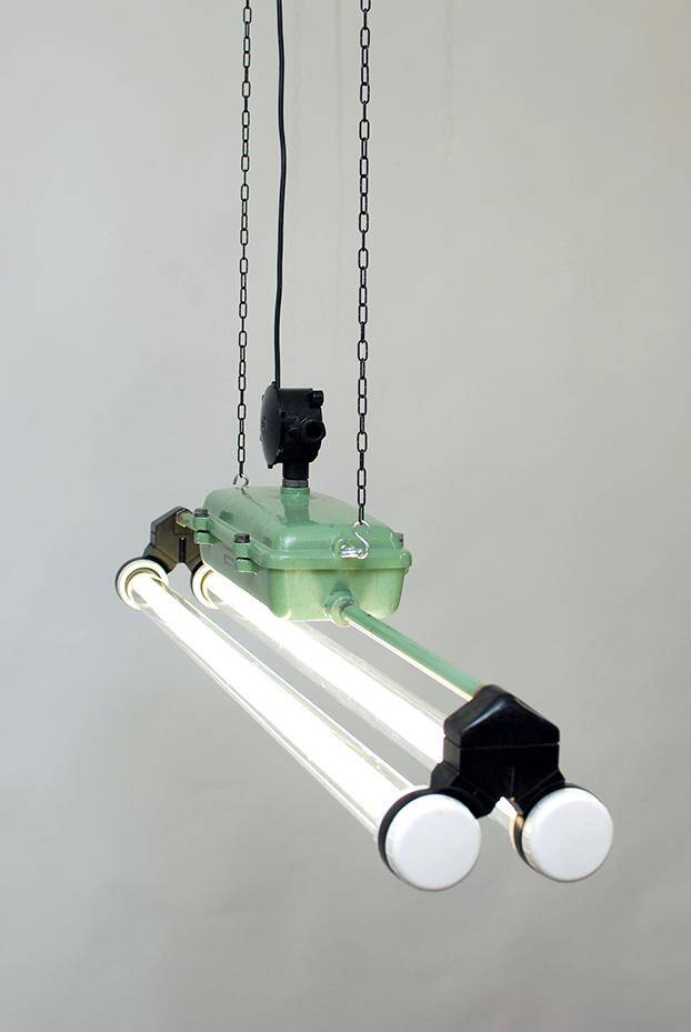 Set of 2 vintage neon pendants from East Germany 60s 70s
