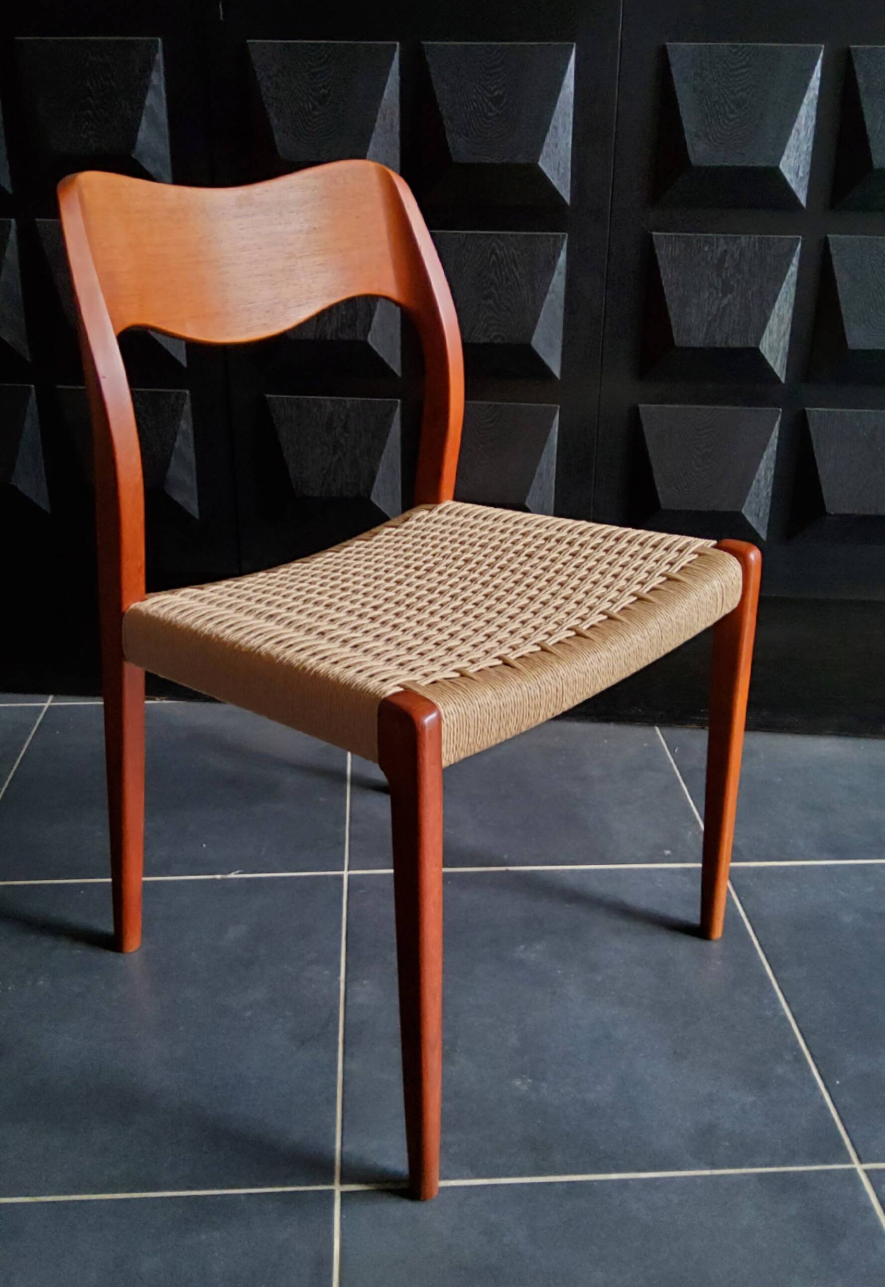 4 Niels Otto Møller model 71 chairs, Denmark 1950