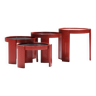 Superbes tables gigognes 780 en rouge rare par Gianfranco Frattini pour Cassina Italie