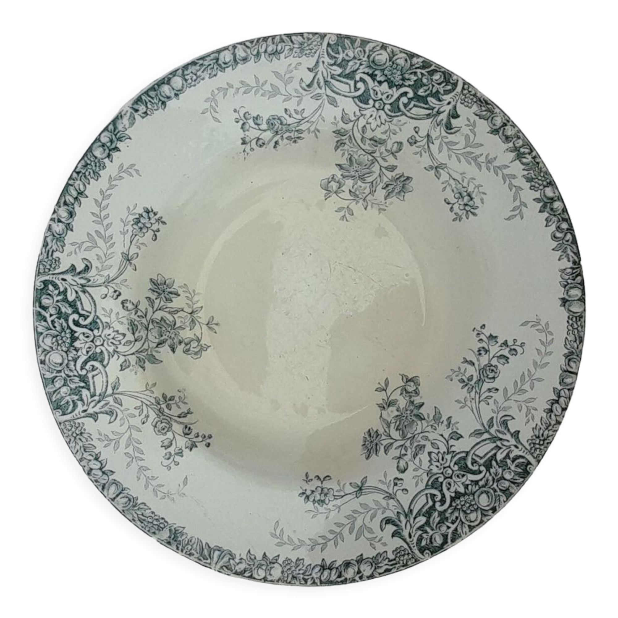 Lebacqz and Bouchart plate fruit model in earthenware of Saint Amand