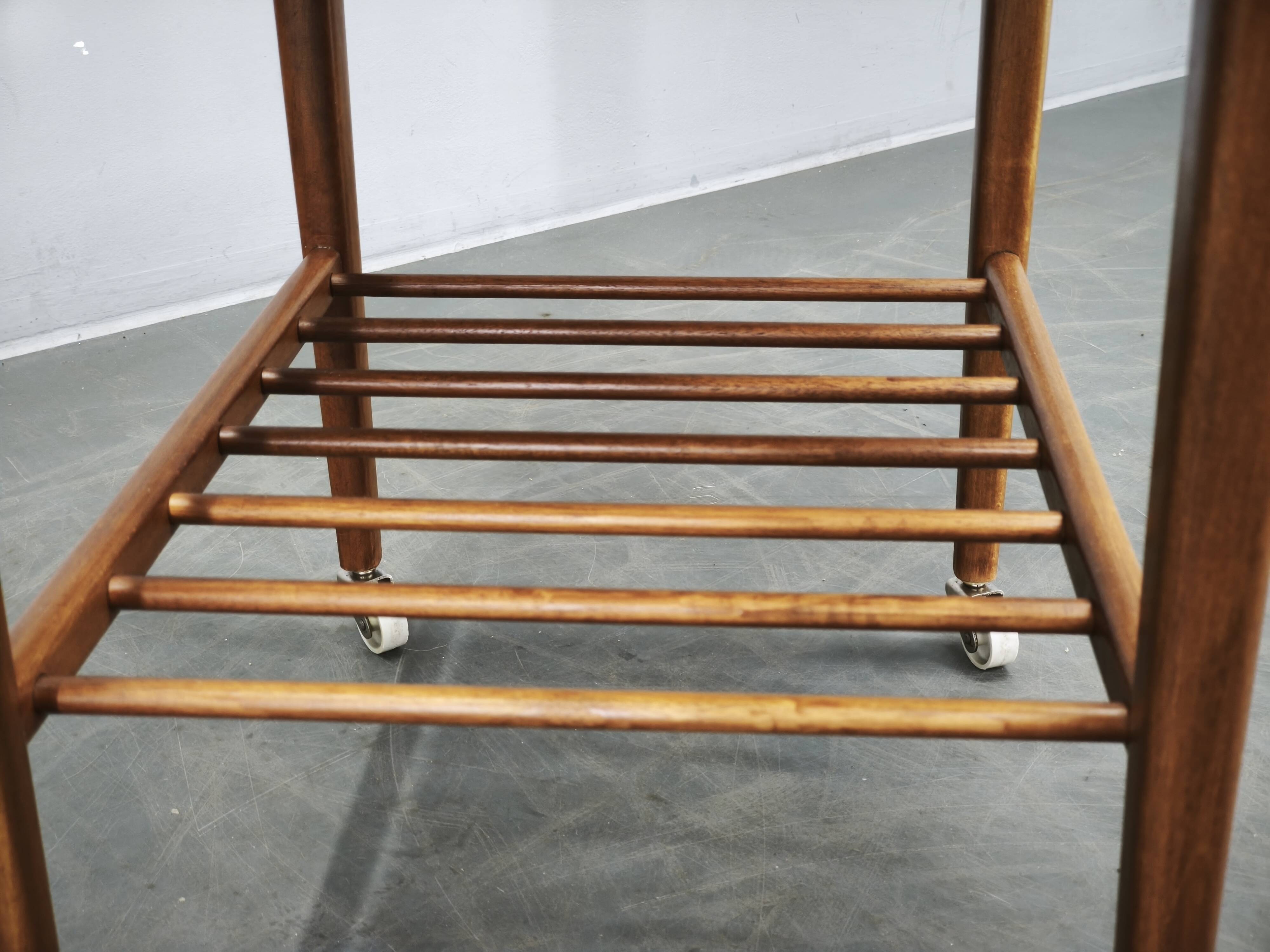 1960s Danish Modern Teak Serving Cart on Wheels