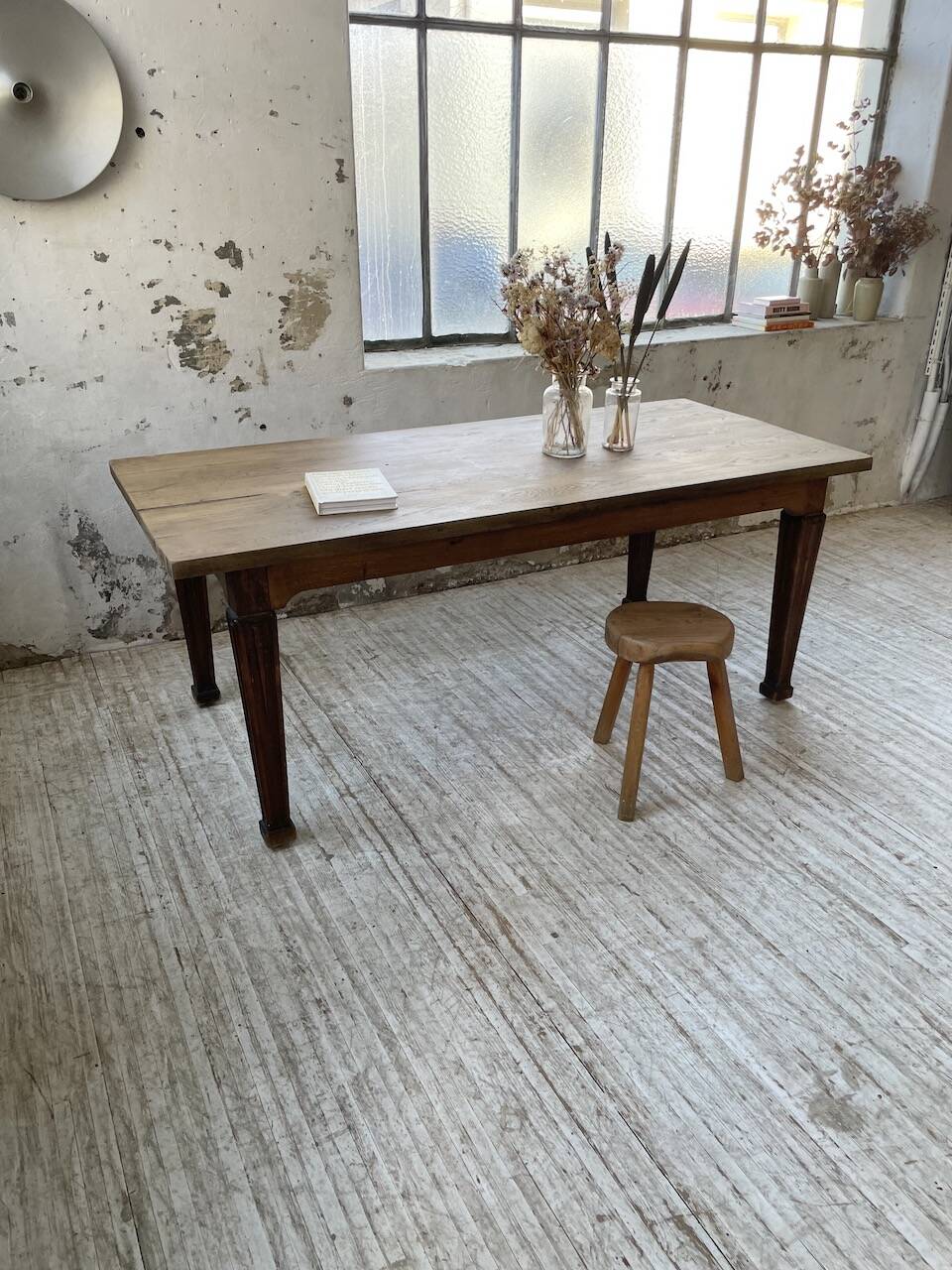 Solid oak farmhouse table 185cm