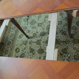 Extendable table and 4 straw chairs, cherry wood