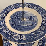 Blue and white porcelain servant or display Palissy Pottery Staffordshire England 1960