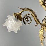 Louis XV style chandelier in bronze and glass, 19th century