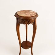 Vintage French marble plant stand, Louis XV pedestal table.