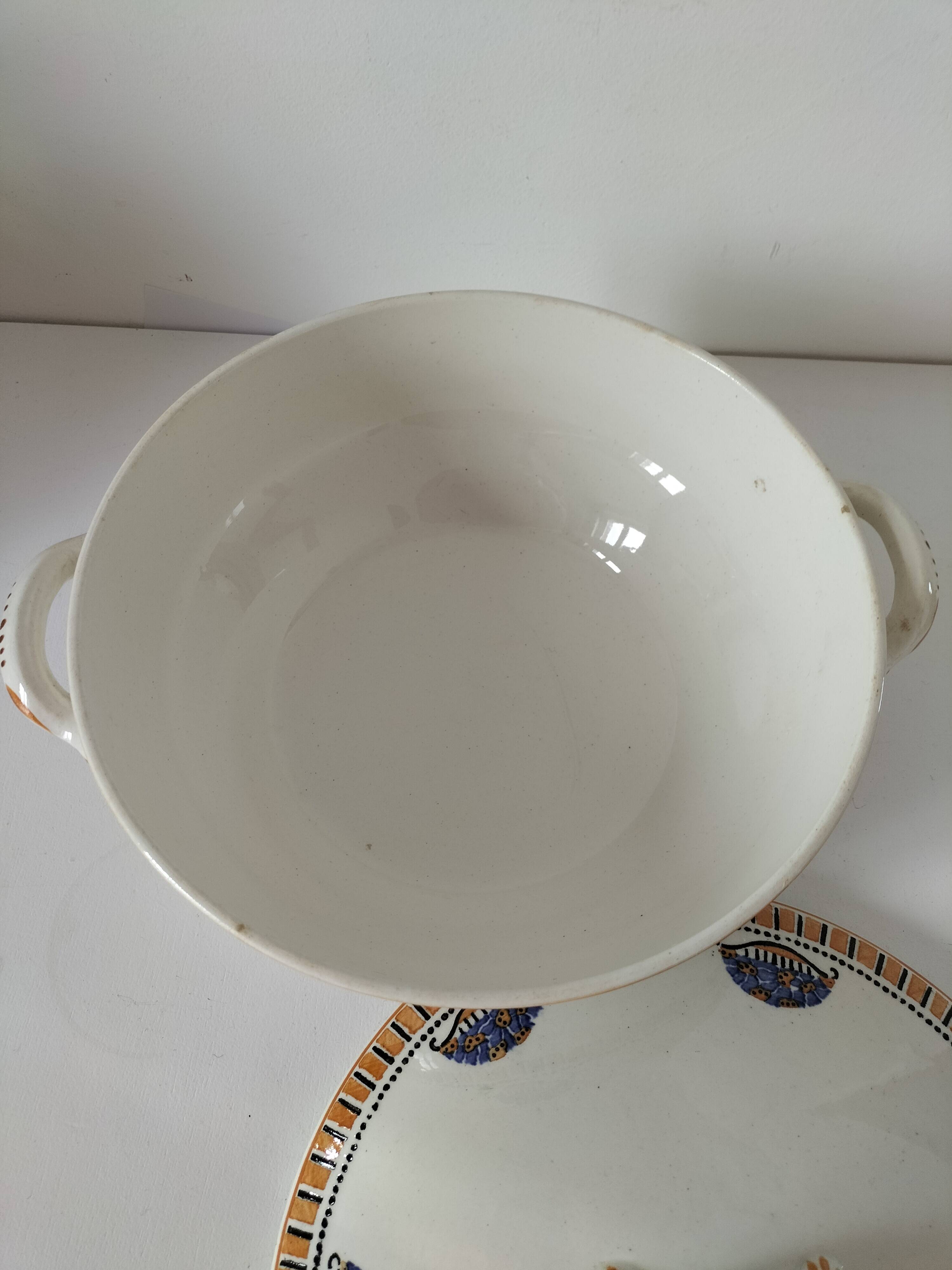 Art Deco Longwy earthenware soup tureen