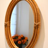 Miroir rotin ovale