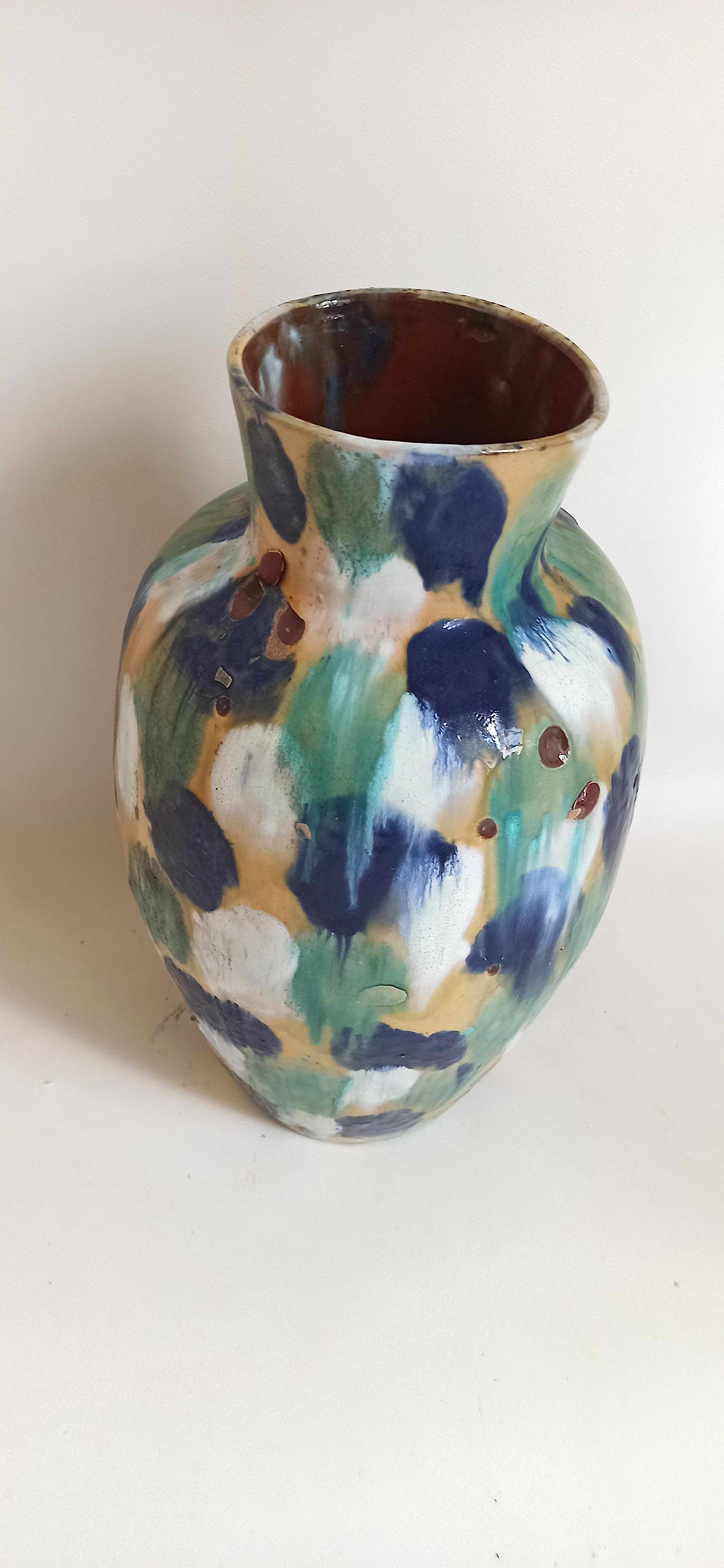 Glazed terracotta floor vase
