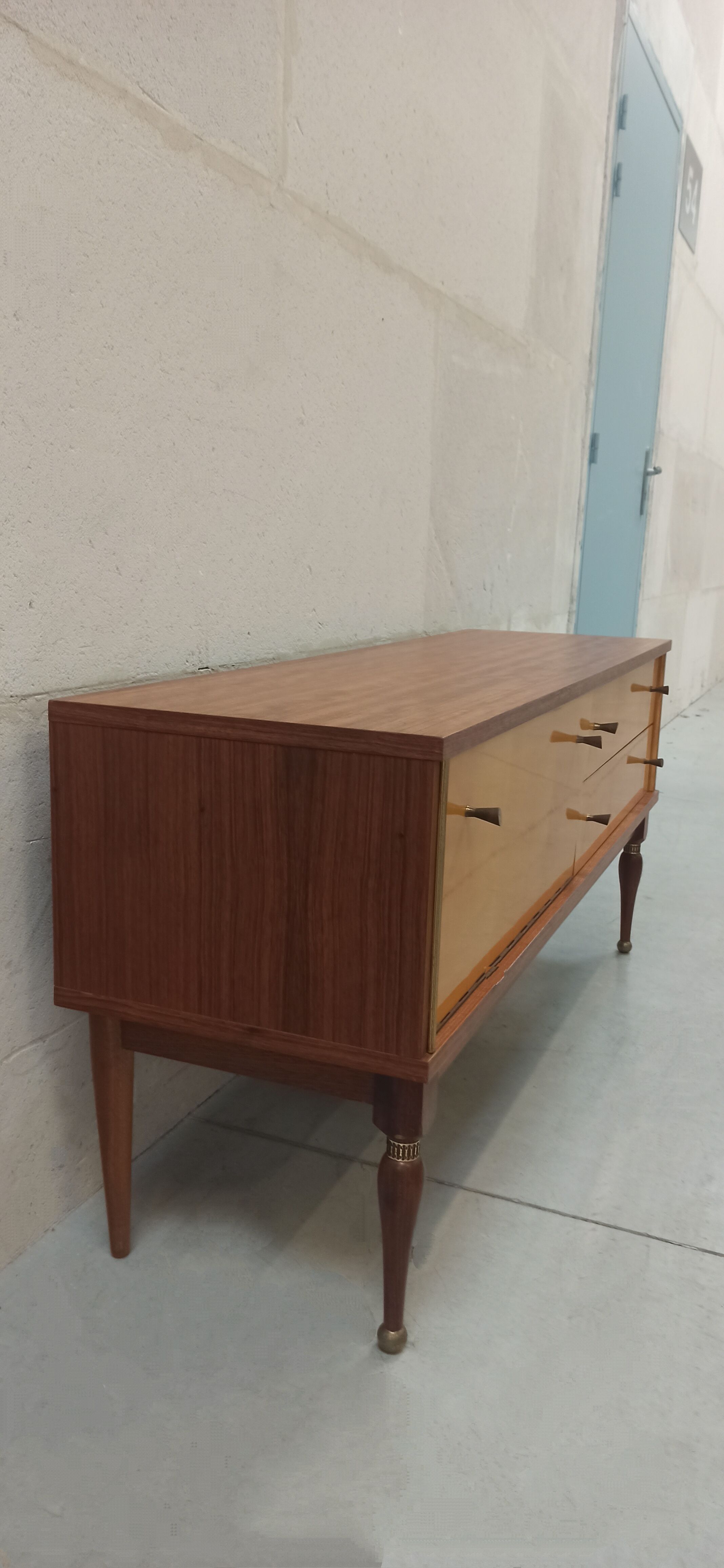 Sideboard wood and brass, 50's