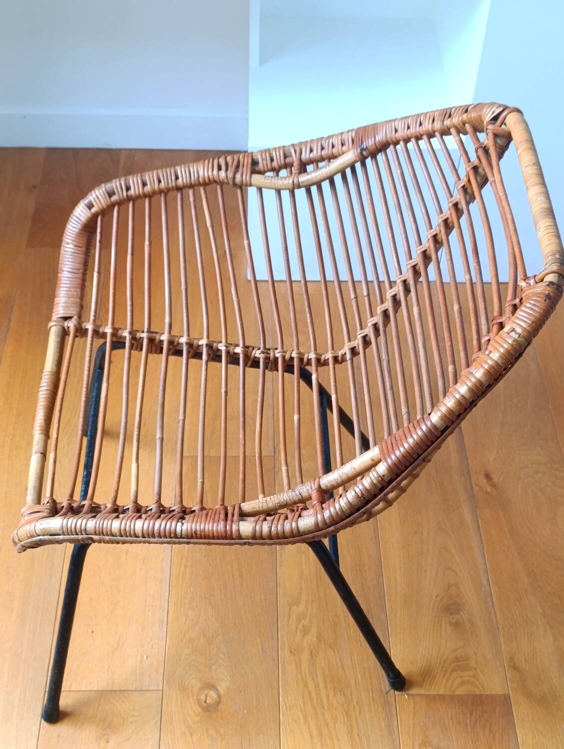 Rattan armchair circa 1960
